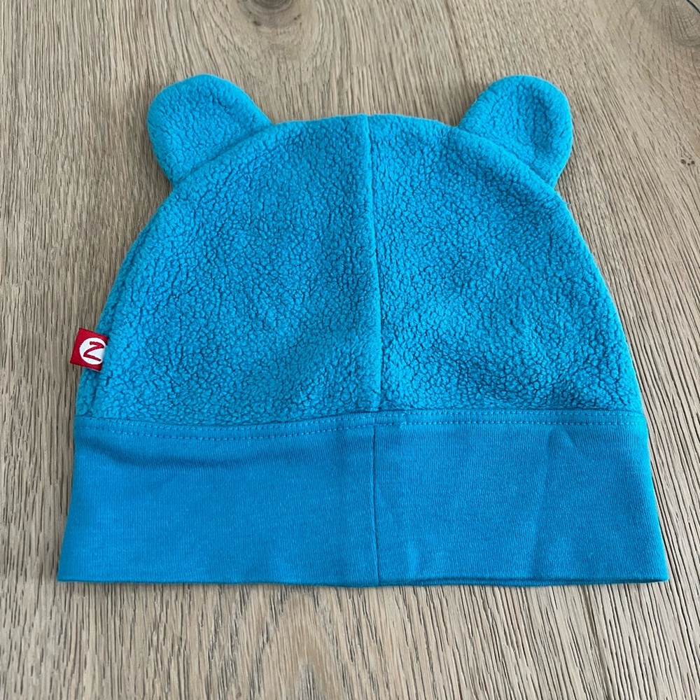 Zutano Blue Fleece Baby Hat with Ears